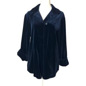 Act lll Vintage 70's Boho Navy Velvet top